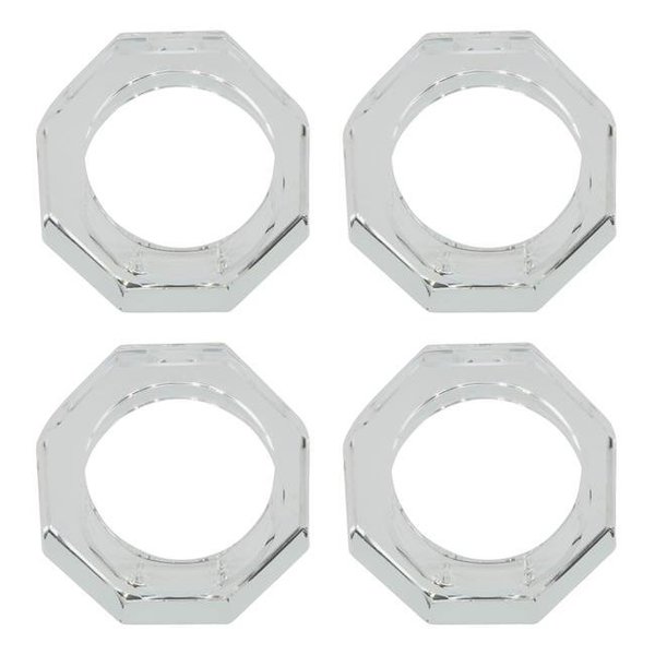 Saro Lifestyle SARO NR204.C Glass Crystal Octagonal Facet Napkin Ring  Clear - Set of 4 NR204.C